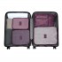 E2015 - Kono 6 piezas Poliéster Set de bolsa de organizador de equipaje de viaje - Borgoña